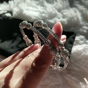 Elegant silver plated ball bracelets (2pc set) new